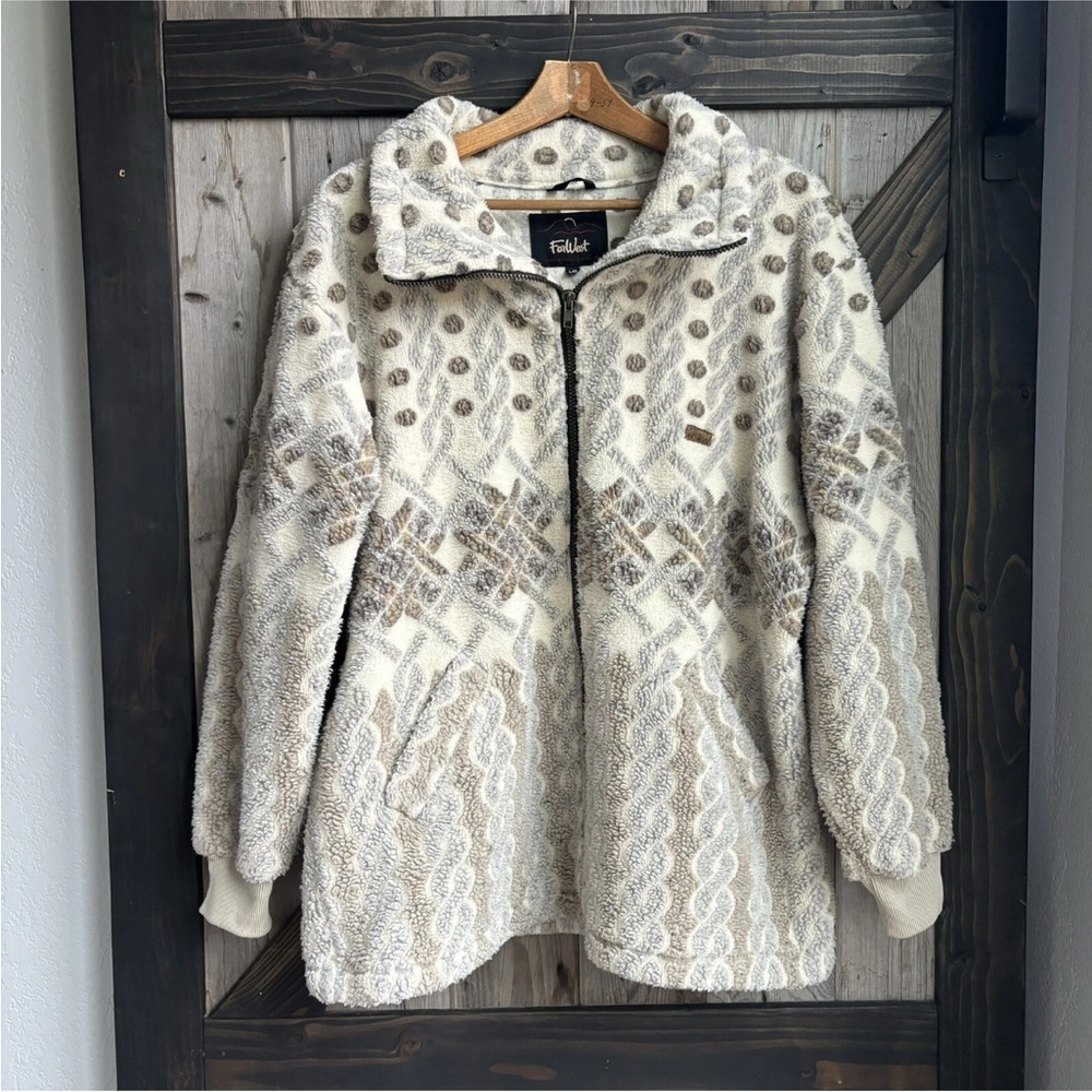 Far West vintage sherpa fleece coat size large